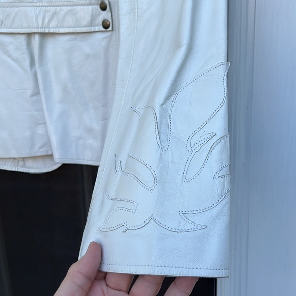 MACKAGE CANADA LADIES WHITE LEATHER JACKET-M-VINTAGE-80’s vibe - Picture 11 of 11